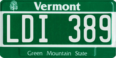 VT license plate LDI389