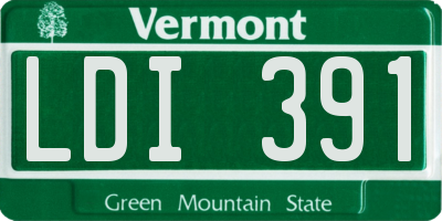 VT license plate LDI391