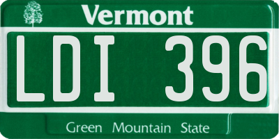 VT license plate LDI396