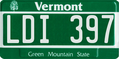 VT license plate LDI397