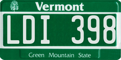 VT license plate LDI398