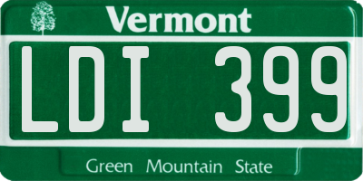 VT license plate LDI399