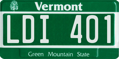 VT license plate LDI401