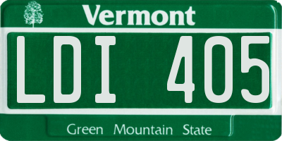 VT license plate LDI405