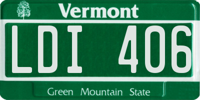 VT license plate LDI406