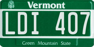 VT license plate LDI407