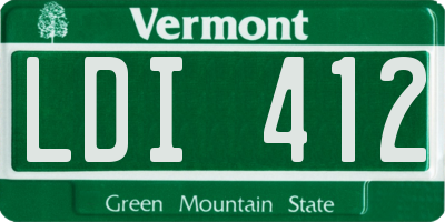 VT license plate LDI412
