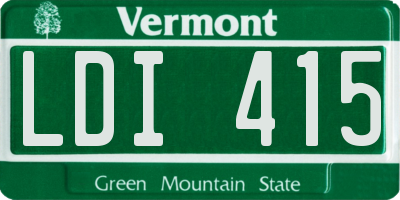 VT license plate LDI415