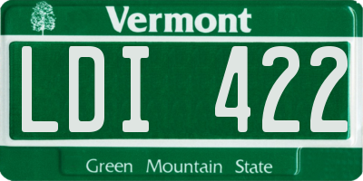 VT license plate LDI422