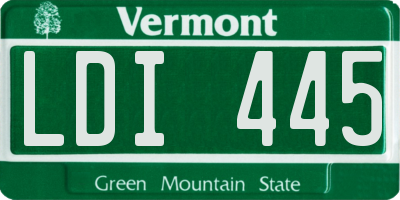 VT license plate LDI445