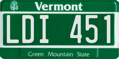 VT license plate LDI451