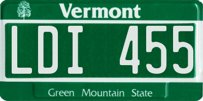 VT license plate LDI455