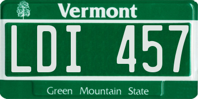 VT license plate LDI457