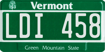 VT license plate LDI458