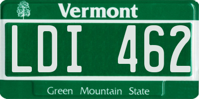 VT license plate LDI462