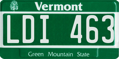 VT license plate LDI463