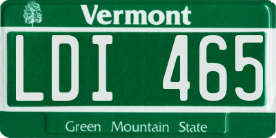 VT license plate LDI465