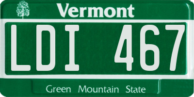 VT license plate LDI467