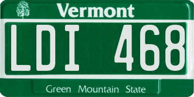 VT license plate LDI468