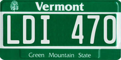 VT license plate LDI470