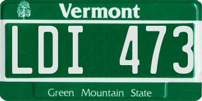 VT license plate LDI473