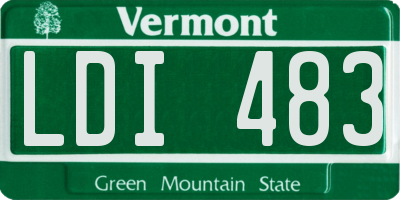 VT license plate LDI483