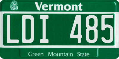 VT license plate LDI485