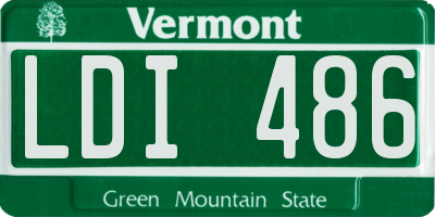 VT license plate LDI486