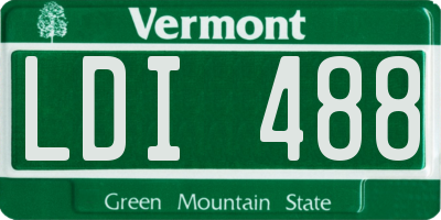 VT license plate LDI488