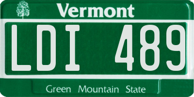 VT license plate LDI489