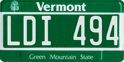 VT license plate LDI494