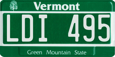 VT license plate LDI495