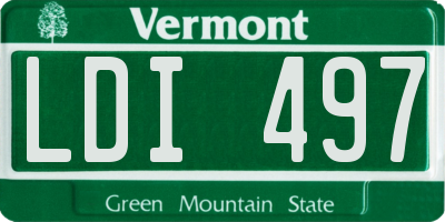 VT license plate LDI497
