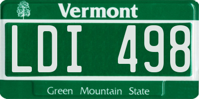 VT license plate LDI498