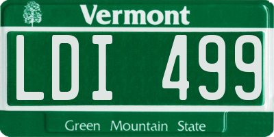 VT license plate LDI499