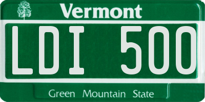 VT license plate LDI500