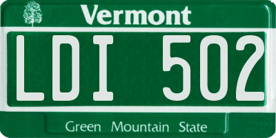 VT license plate LDI502