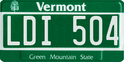 VT license plate LDI504