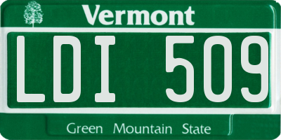 VT license plate LDI509