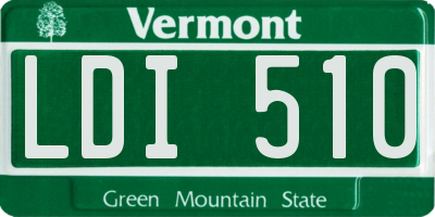 VT license plate LDI510