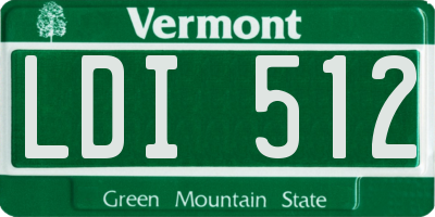 VT license plate LDI512