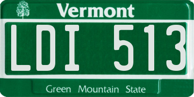 VT license plate LDI513