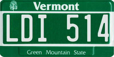 VT license plate LDI514