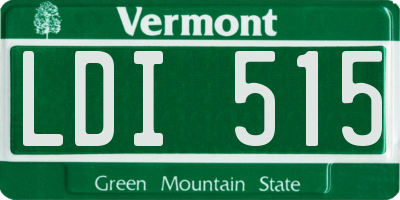 VT license plate LDI515