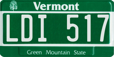 VT license plate LDI517