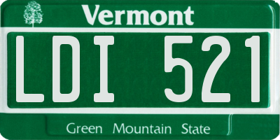VT license plate LDI521
