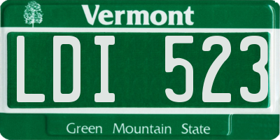 VT license plate LDI523