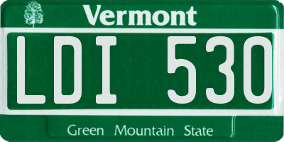 VT license plate LDI530