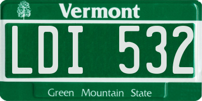 VT license plate LDI532