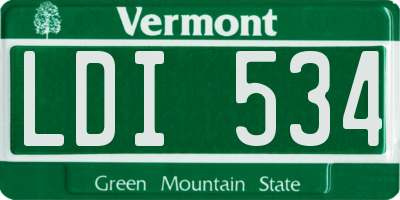 VT license plate LDI534